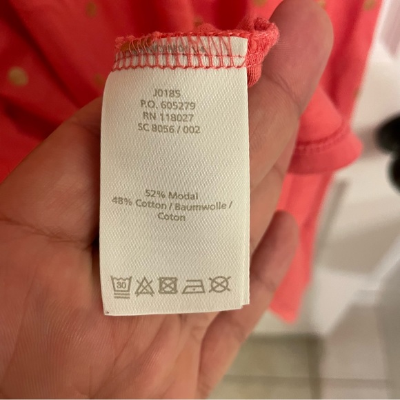 Boden Melinda Jersey Dress in Coral Sunset Foil Spot 6 Long - Picture 7 of 9